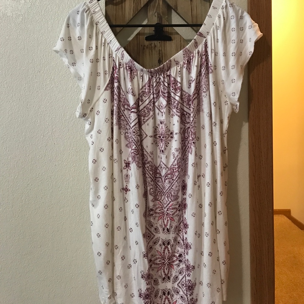 Off the shoulder white shirt